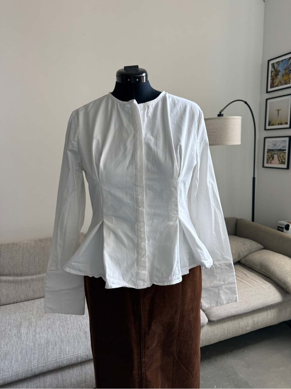 PrettyLittleThing White Peplum Button-Down Shirt